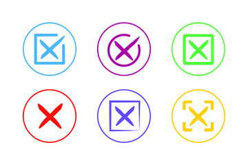Colorful Cross Icon Set