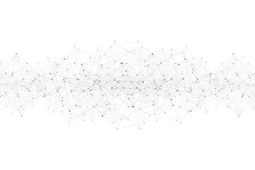 Abstract polygonal background with connected lines and dots. Minimalistic geometric pattern. Molecule structure and communication. Graphic plexus background. Science, medicine, technology concept.