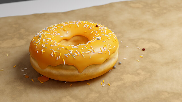 fresh baked donut on a paper