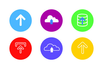 Colorful Upload Icon Set