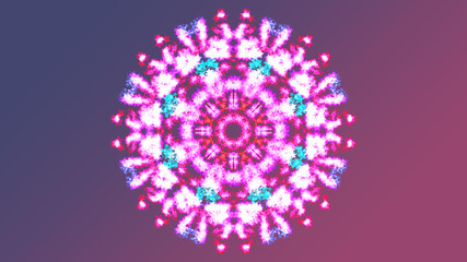 白とピンクと紫の光る結晶
