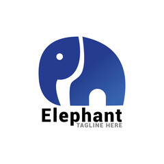 Logo illustration elephant gradient colorful style.