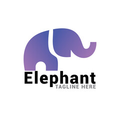 Logo illustration elephant gradient colorful style.