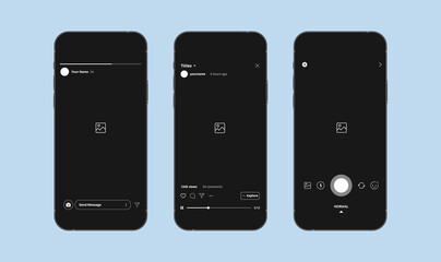 Instagram Interface. Social Media Mobile Interface Concept Set. Vector illustration