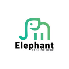 Logo illustration elephant gradient colorful style.