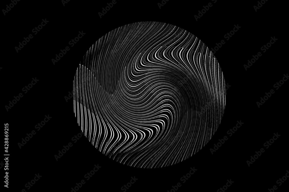 Poster monochrome circle with pattern / abstract background, monochrome circle with pattern in front of bla