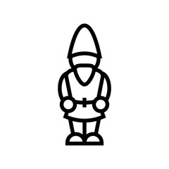 garden gnome line icon vector. garden gnome sign. isolated contour symbol black illustration