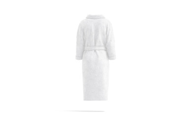 Blank white hotel bathrobe mockup, back view