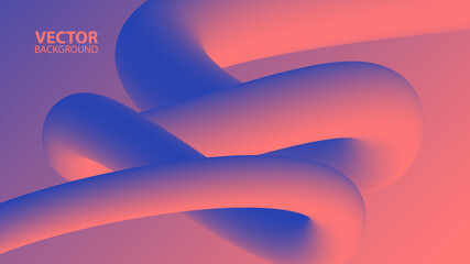 Dynamic line background with color soft gradient. Abstract 3d shape design. Template for your graphic design. Vector illustration.