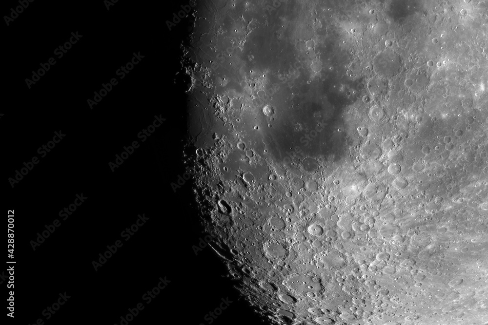 Canvas Prints lunar surface. photo of the moon through a telescope.