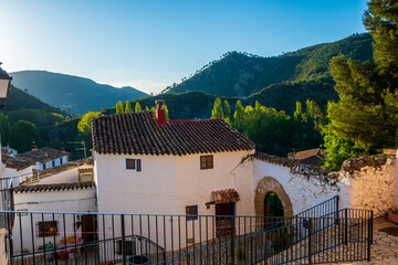 Sot de Chera narrow streets and picturesque houses, in the early morning.
