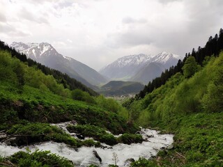Fototapeta na wymiar landscape in the mountains, Arkhyz