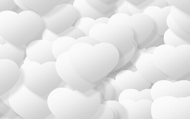 Fototapeta premium Paper art of White heart on a white background. valentine's day...