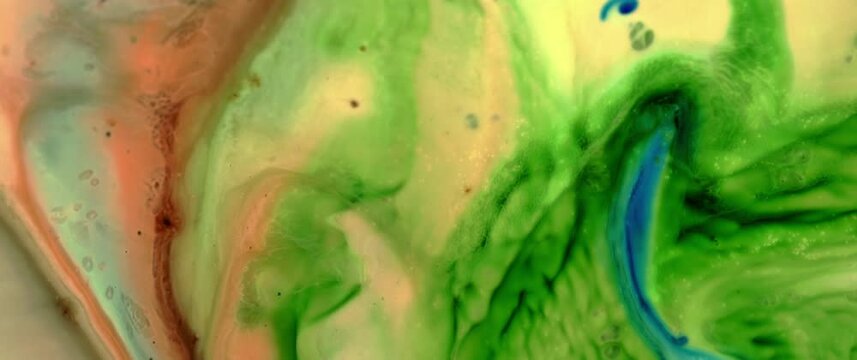 Macro Textures with Vibrant Neon Color Palette. Abstract Background Made with Oil Mixed with Dye, Ink, and Paint.