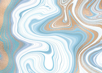 Gold blue marble design. A beautiful combination of blue and white marble and gold. Great background for the web, print, and more.