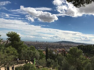 Fototapeta na wymiar Barcelona Scenery from Park Guell
