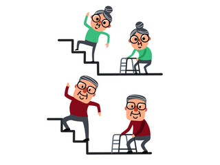 Physical for Aging . Old people exercise.