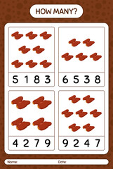How many counting game with dates fruit. worksheet for preschool kids, kids activity sheet, printable worksheet