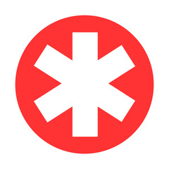 Medical sign star of life icon. Hospital ambulance star glyph style pictogram