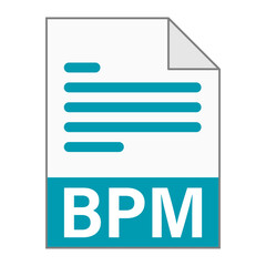 Modern flat design of BPM file icon for web