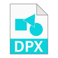 Modern flat design of DPX file icon for web