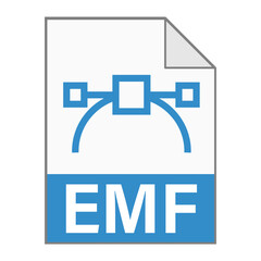 Modern flat design of EMF file icon for web