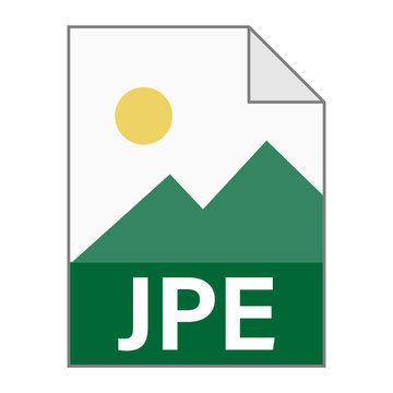 Modern flat design of JPE file icon for web