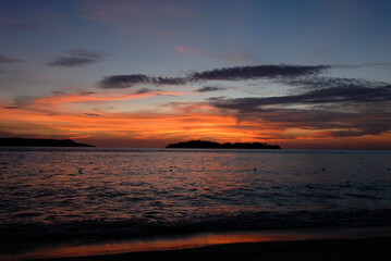A beautiful sunset on the sea