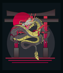 japanese gate dragon
