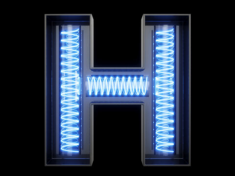 Light bulb alphabet character H font
