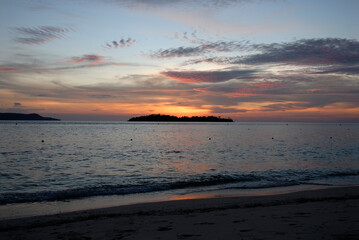 A beautiful sunset on the sea