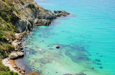 Bay on the Black Sea coast in summer. Cape Fiolent.