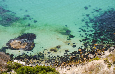 Bay on the Black Sea coast in summer. Cape Fiolent.