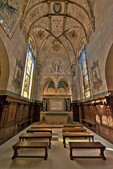 Fototapeta premium Ornate gothic inside of the chapel of the castle of chantilly,Oise, France 