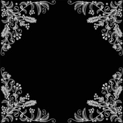 Fototapeta premium white curled four corners frame ornament illustration