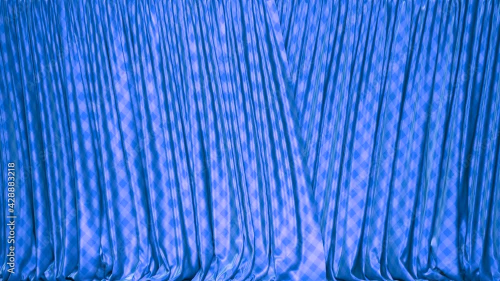 Aufkleber realistic 3d animation of the checkered pattern blue curtain rendered in uhd with alpha matte