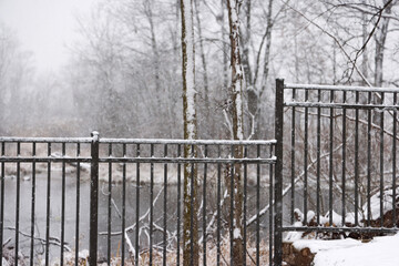 fence in snow