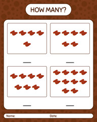 How many counting game with dates fruit. worksheet for preschool kids, kids activity sheet, printable worksheet