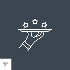 Premium Services Related Vector Thin Line Icon. Isolated on Black Background. Editable Stroke. Vector Illustration.