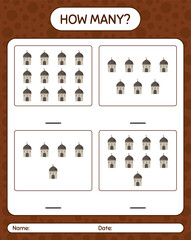How many counting game with mosque. worksheet for preschool kids, kids activity sheet, printable worksheet