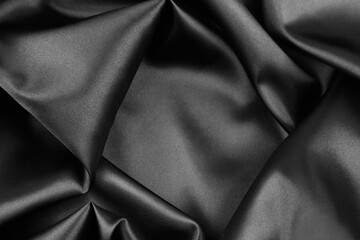 Black silk fabric