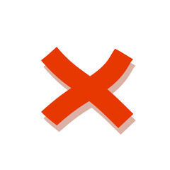 Cross symbol. Blot and ban icon. Against and refusal.