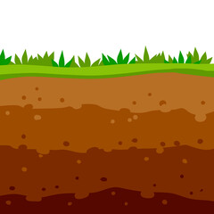 Land in the section. Brown soil layer. Background for archaeology.