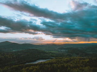 sunset in the mountains