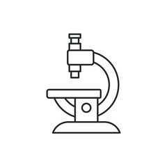 Microscope line icon isolated on white background. Vector illustration