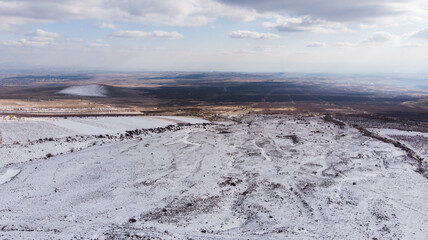 snowy landscape from the mountain