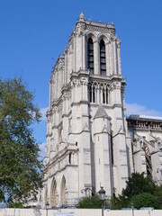 The cathedral, Notre Dame de Paris, the reconstruction of Parisian monument. Paris, France - the 17th April 2021.