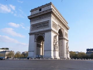 The arc de Triomphe in April 2021, Paris, France.