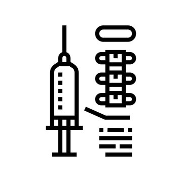 recommend clip art: injection scoliosis treat line icon vector. injection scoliosis treat sign. isolated contour symbol black illustration