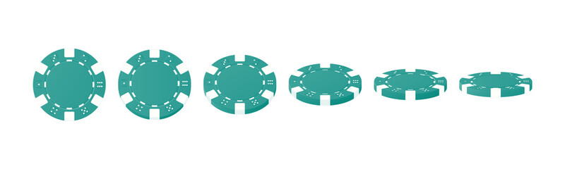 Gambling game, casino 3d chips. Rotating poker chips